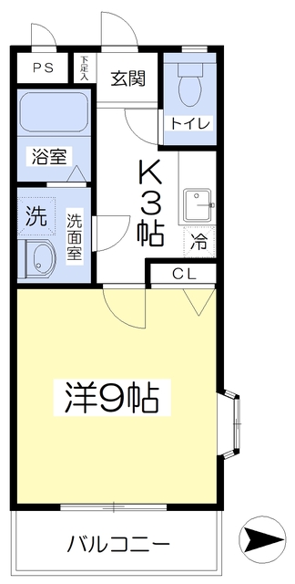 松山市久万ノ台のマンションの間取り