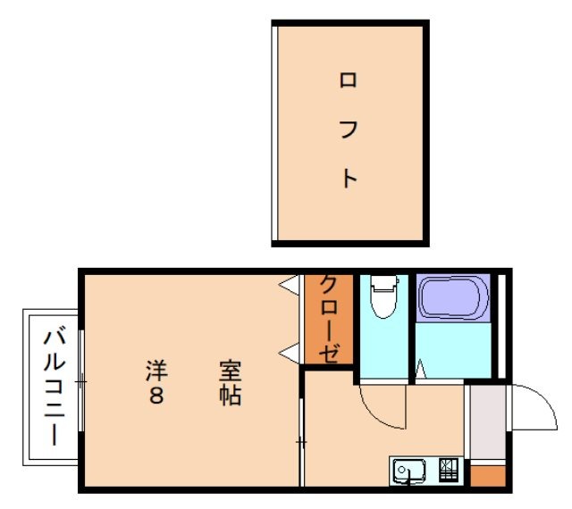 宗像市光岡のアパートの間取り