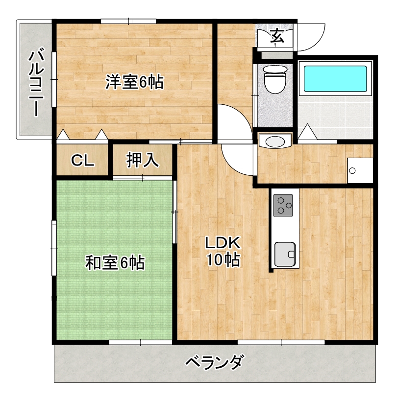 鹿児島市喜入瀬々串町のマンションの間取り