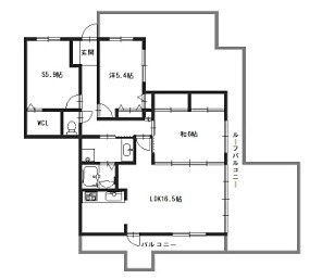 姫路市神子岡前のマンションの間取り