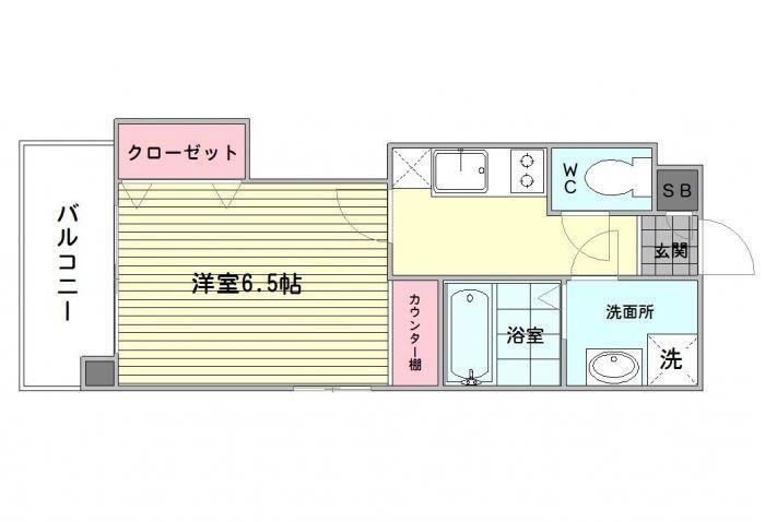 福岡市中央区春吉のマンションの間取り