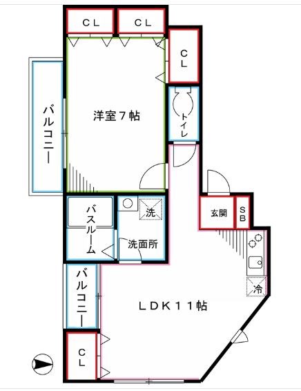 世田谷区北烏山のマンションの間取り