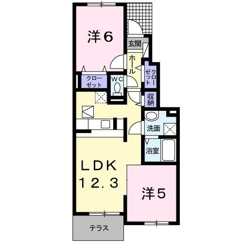 泉南郡田尻町吉見のアパートの間取り