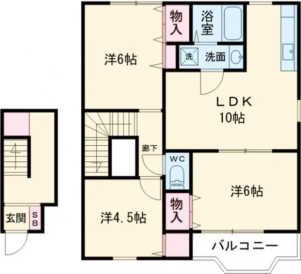 岩出市相谷のアパートの間取り