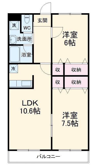 袋井市久能のマンションの間取り