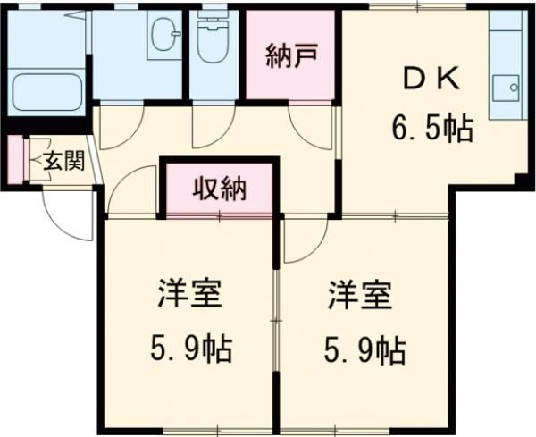 桑名市星見ヶ丘のアパートの間取り