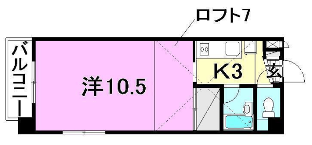 松山市小坂のマンションの間取り