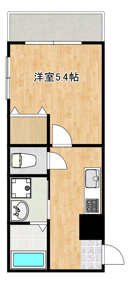 エルガーデン谷山　(家 具 家 電 付き)の間取り