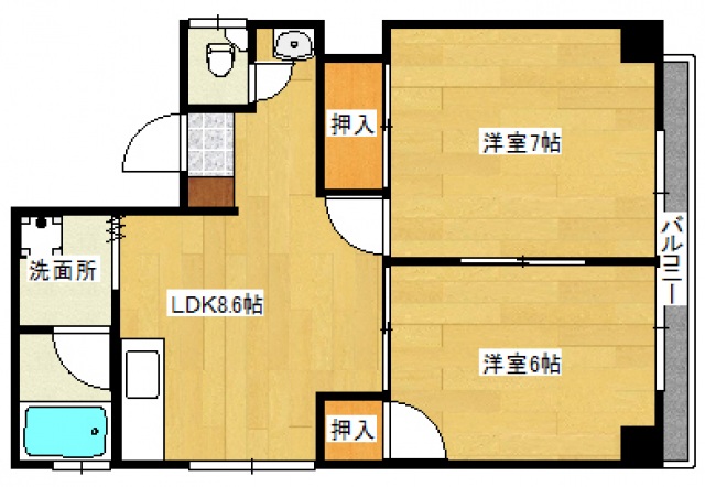 広島市南区旭のマンションの間取り