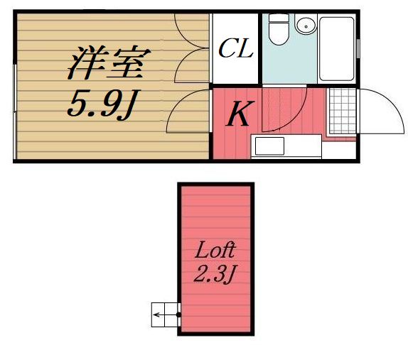 佐倉市大蛇町のアパートの間取り