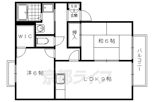 京都市左京区岩倉忠在地町のアパートの間取り