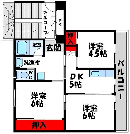 ビレッジハウス水巻の間取り