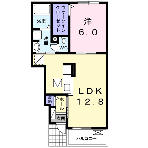 指宿市大牟礼のアパートの間取り