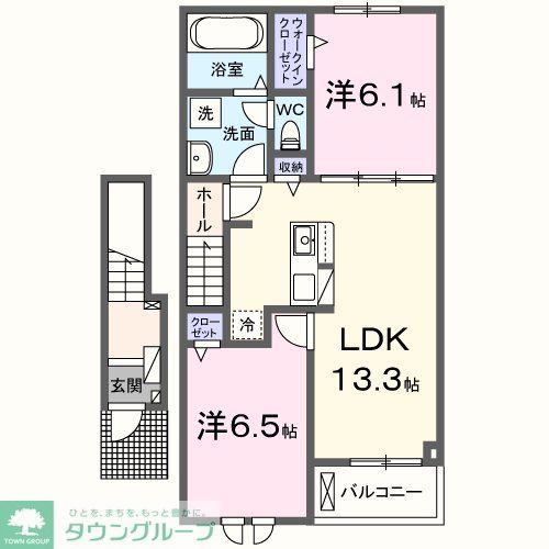 印西市草深のアパートの間取り