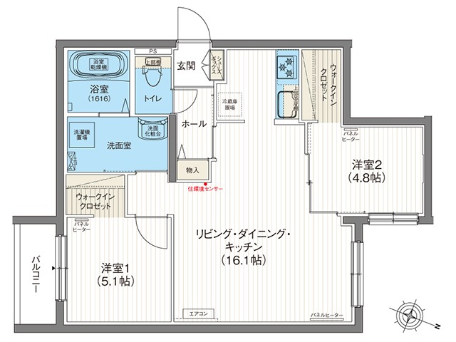 札幌市厚別区厚別南のマンションの間取り