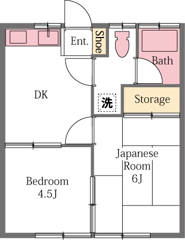 東松山市幸町のアパートの間取り