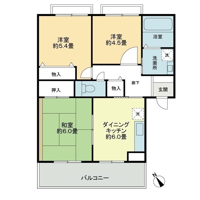 フォブール山本Aの間取り