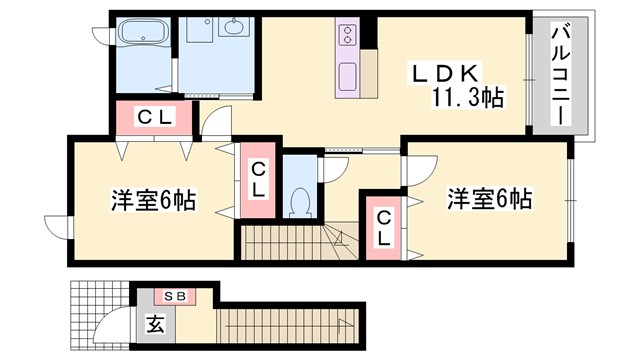 エーデル緑ヶ丘Ｄの間取り