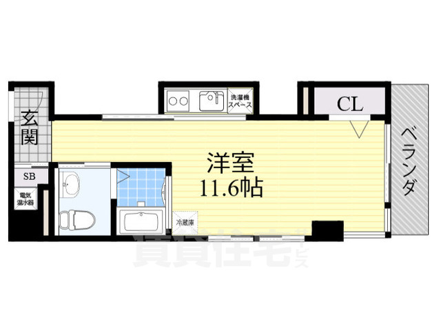 大阪市浪速区元町のマンションの間取り