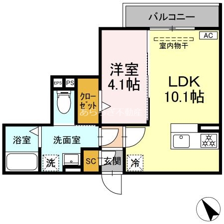 浜松市中央区初生町のアパートの間取り