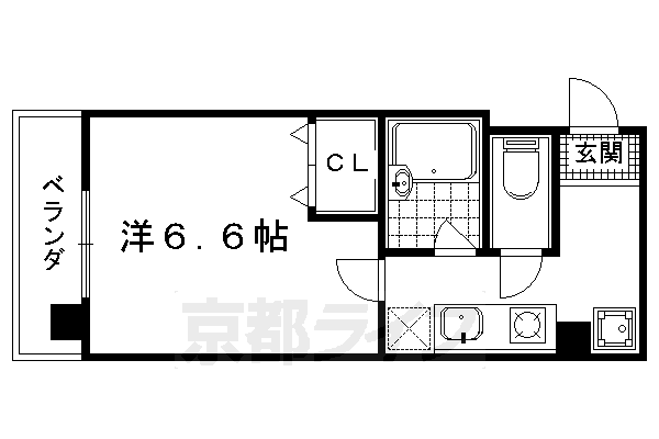 京都市北区紫竹牛若町のマンションの間取り