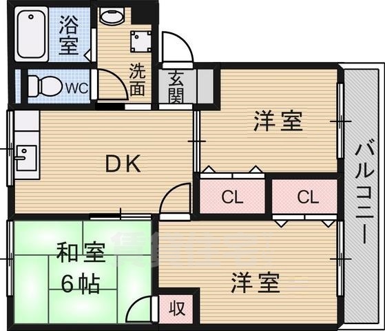 豊中市上新田のマンションの間取り