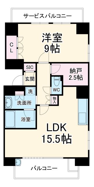 名古屋市西区菊井のマンションの間取り