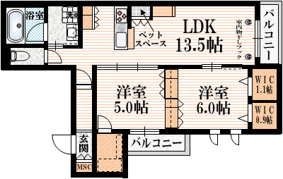 練馬区土支田のマンションの間取り