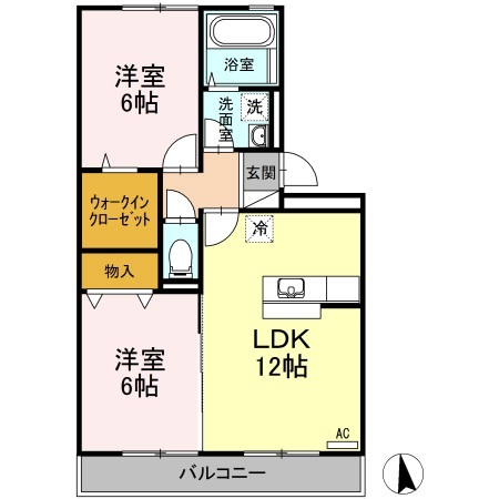 ジュネス針田　Ｂ棟の間取り