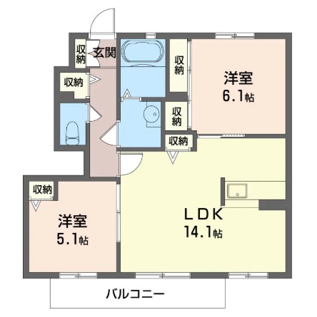 ナチアコートBの間取り
