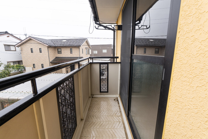 バルコニー　外からの目が気にならないバルコニーで洗濯物が干せます