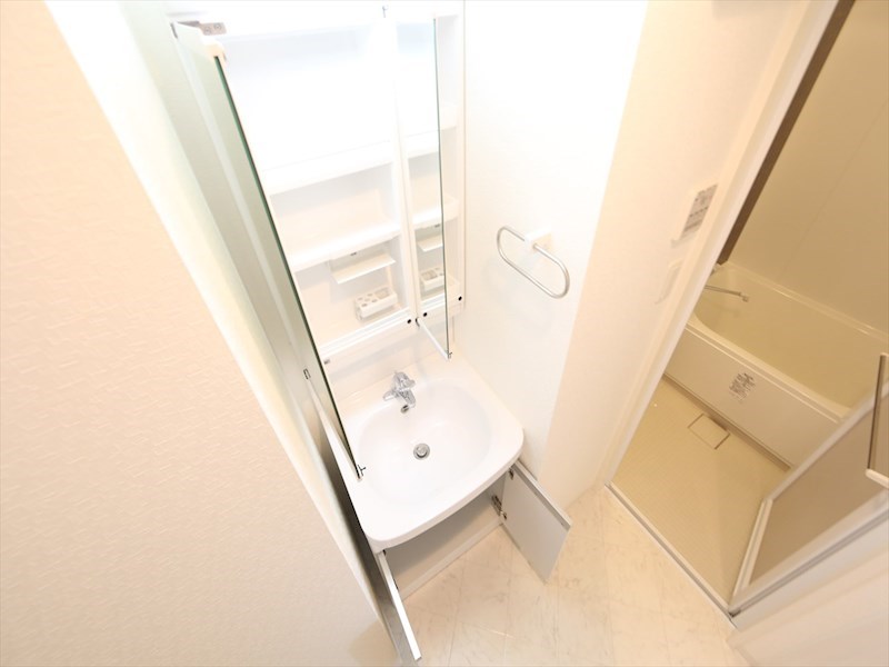 洗面設備　脱衣所　独立洗面台　収納スペース有