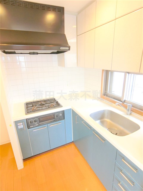 キッチン　使いやすいＬ字型3口グリル付システムキッチン