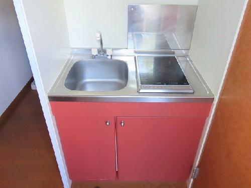 キッチン　2口の電気コンロまたはIHコンロとなります