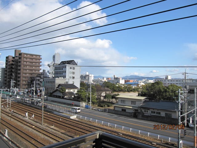 眺望　市内電停もみえます