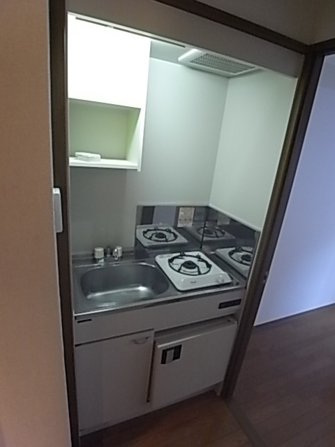 キッチン　単身物件では嬉しいガスキッチン