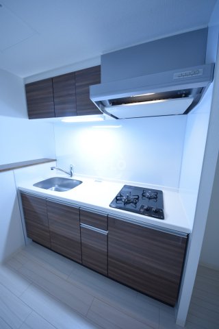 キッチン　フォーリアライズ本町レクス　2口ガスシステムキッチン