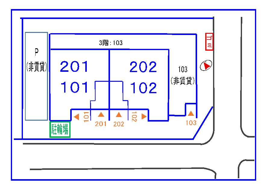 その他　駐輪場とごみ置き場の配置図