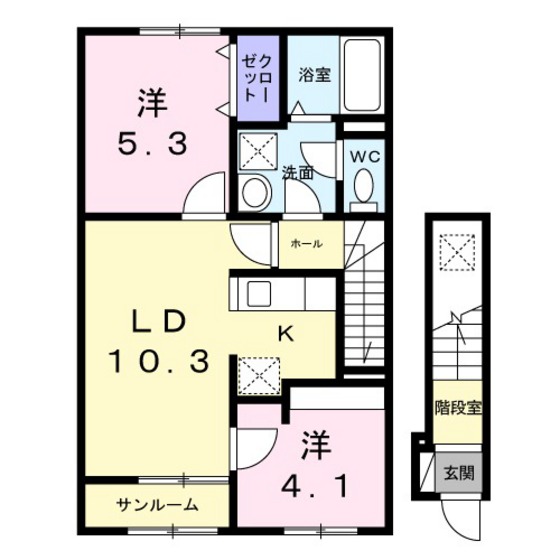 クレール亀山の間取り写真