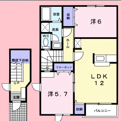 ＪＲ宇都宮線 栗橋駅 徒歩14分 2階建 築23年の間取り写真