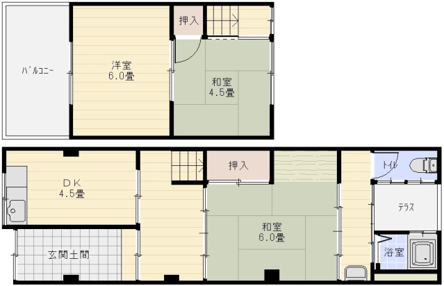 安中4丁目3LDK貸家の間取り写真