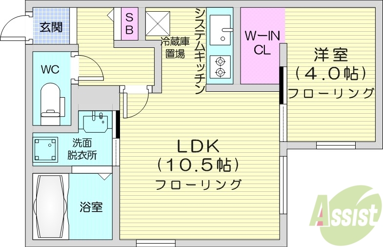 地下鉄東西線 発寒南駅 徒歩2分 4階建 築7年の間取り写真