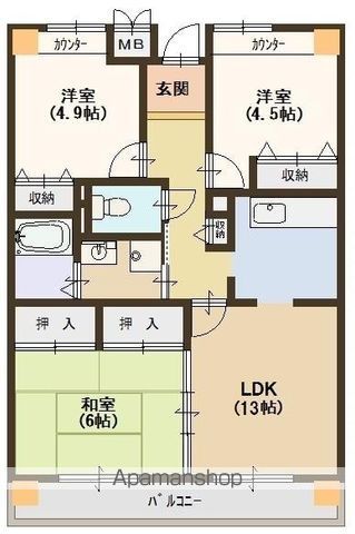 フルール鶴見緑地の間取り写真