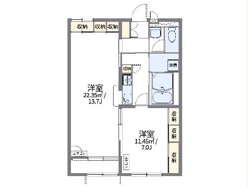 レオパレスメルベーユの間取り