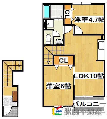 うきは市吉井町千年のアパートの間取り