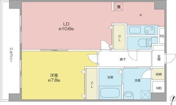 名古屋市千種区下方町のマンションの間取り