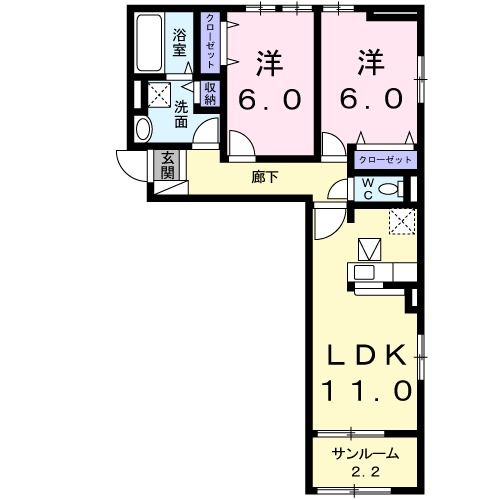 シャトー　ペイザージュ　Ｂの間取り