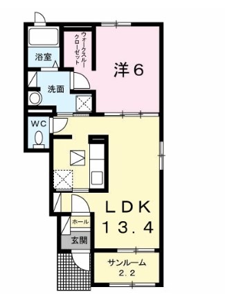 久留米市田主丸町田主丸のアパートの間取り