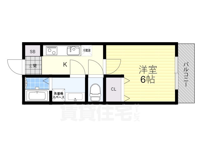 【枚方市岡南町のアパートの間取り】