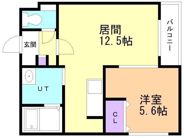 函館市宝来町のマンションの間取り